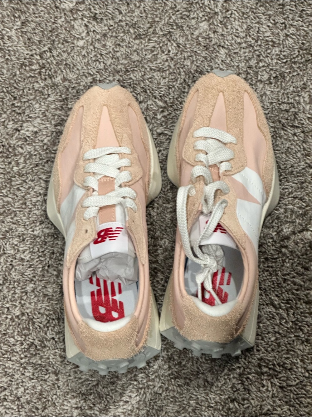 New Balance Women's Pink & White Suede-Accent Sneakers